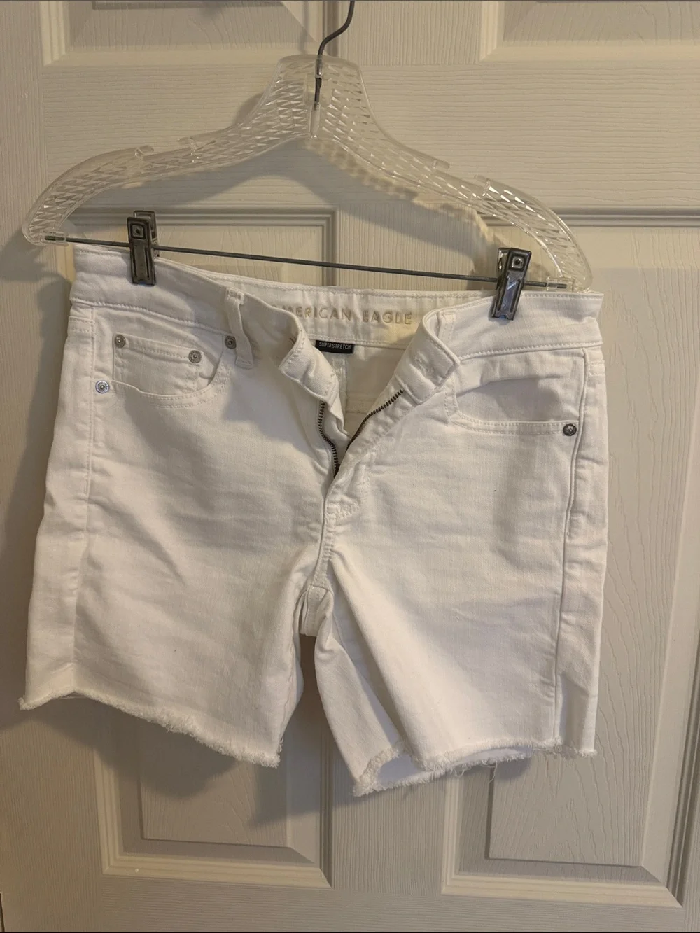 American Eagle Outfitters White Cutoff High-Rise Denim Shorts
